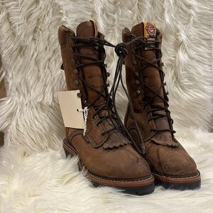 Justin Boots Tan Leather Work Boots